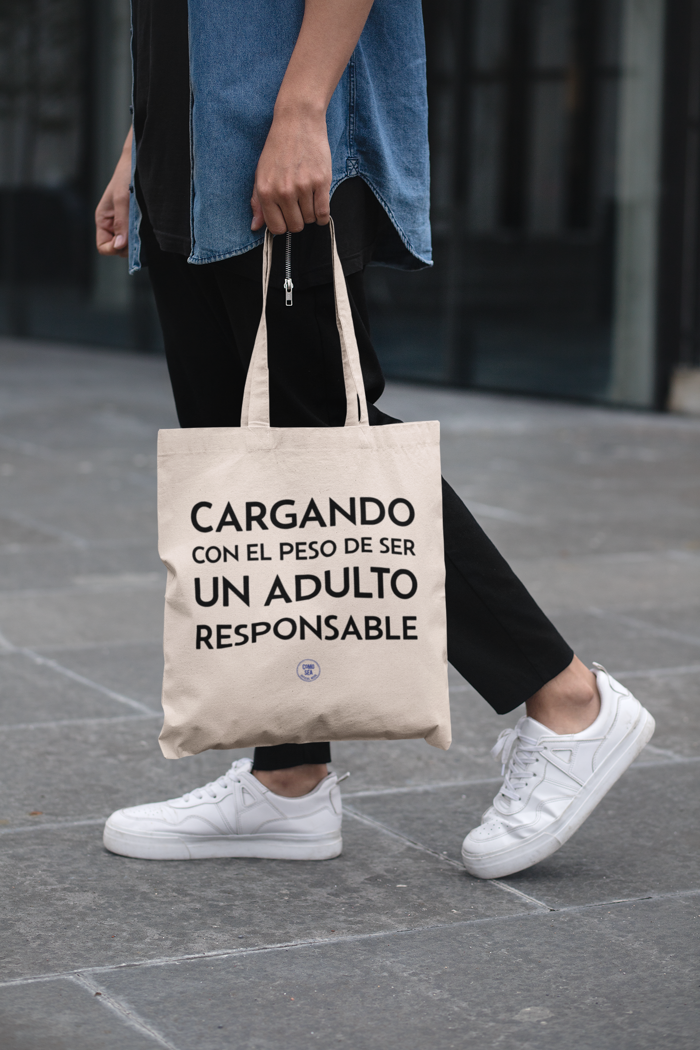 Tote Bag Cargando Con El Peso de Ser Un Adulto Responsable