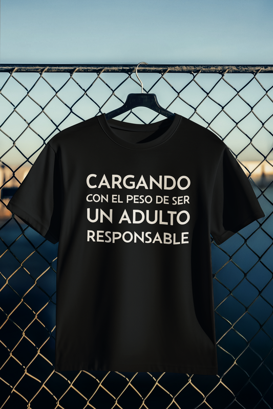Playera Cargando el Peso de Ser un Adulto Responsable