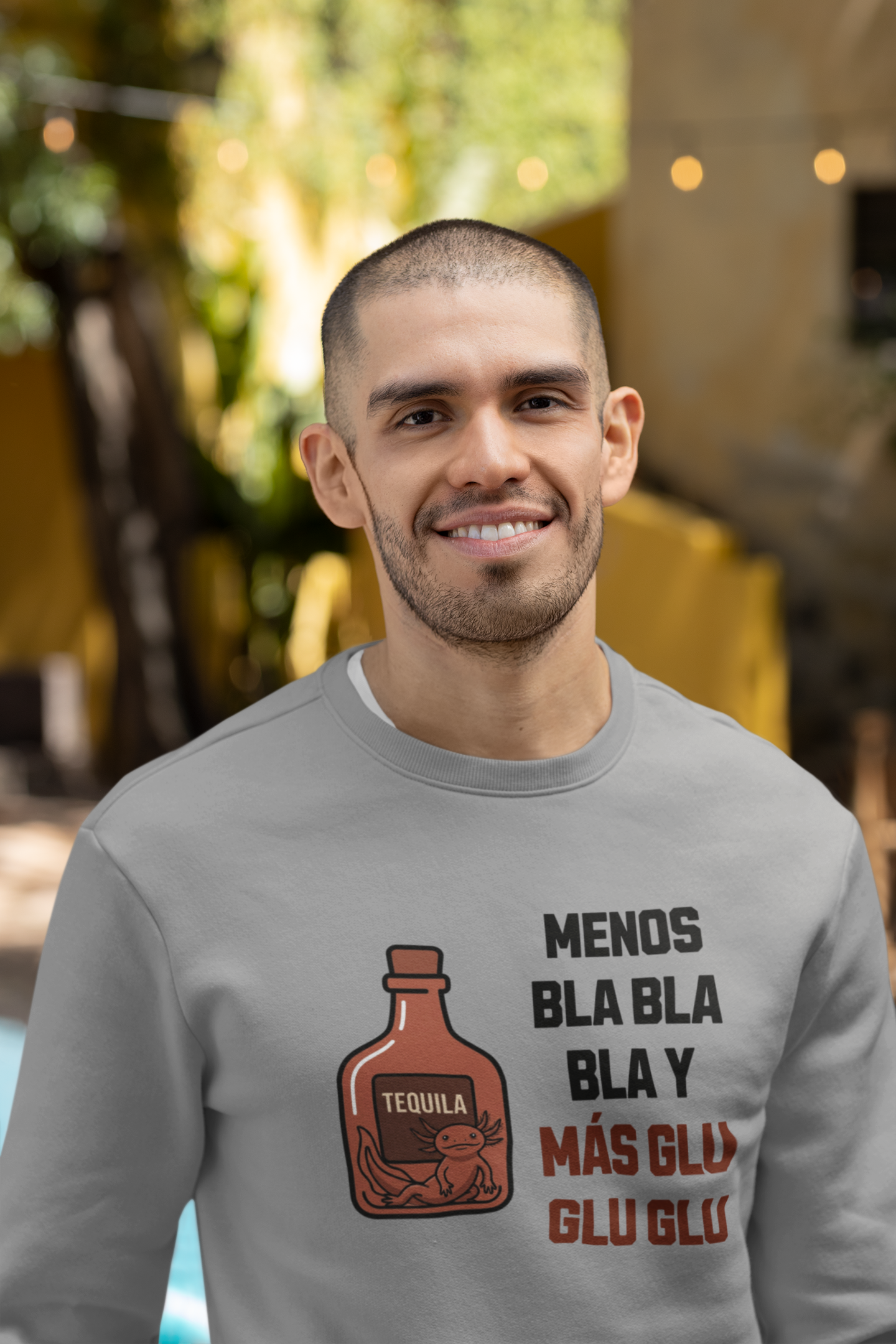 Sudadera Menos Bla Bla y Más Glu Glu Glu
