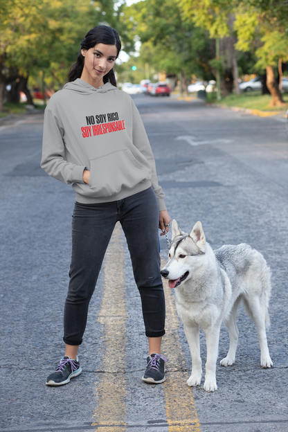Hoodie No Soy Rico, Soy Irresponsable